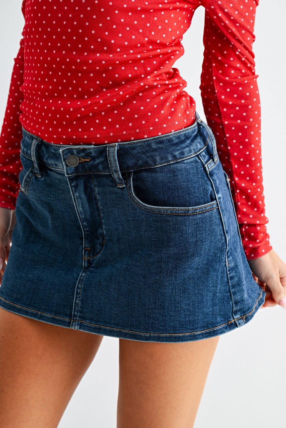 Dark Denim Mini Skort