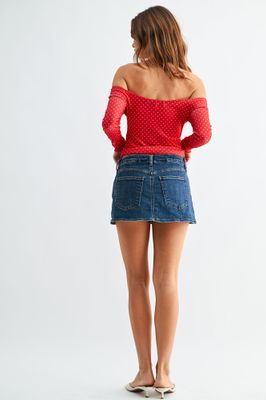 Dark Denim Mini Skort