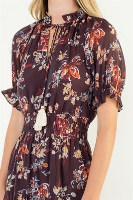 Burgundy Floral Dress