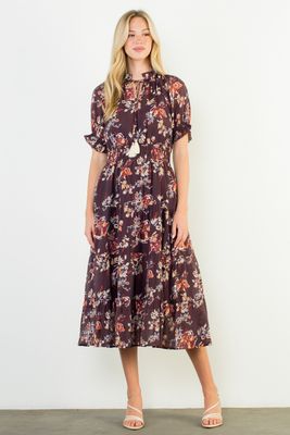 Burgundy Floral Dress