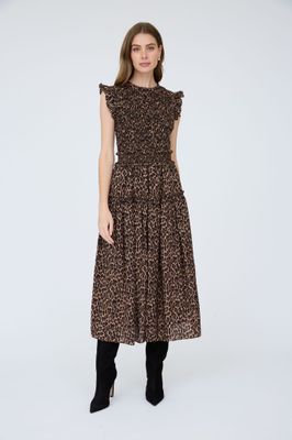 Cheetah Smocked Maxi Dress