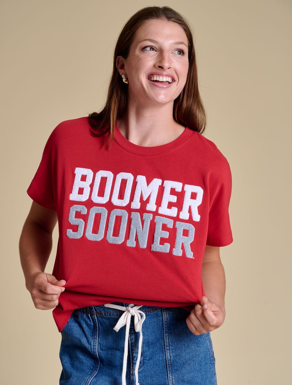 Boomer Sooner Boxy Chenille Tee