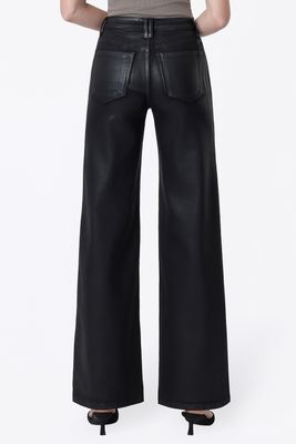 Coated Wide Leg Pocket Jean