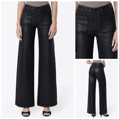 Coated Wide Leg Pocket Jean