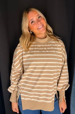 Brittini Mock Neck-Tan