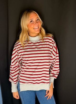 Brittini Mock Neck-Red