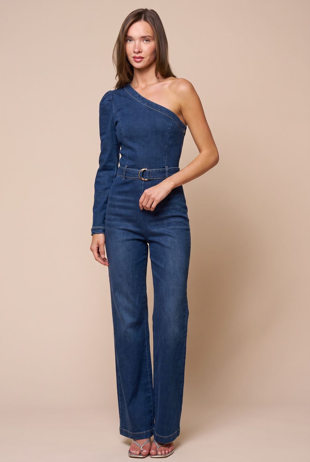 Denim One Shoulder Jumper