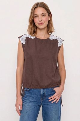 Darla Lace Top-Choc