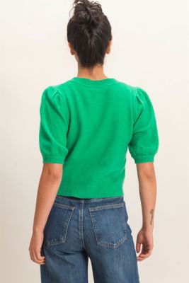 Patricia Puff Sleeve Cardi-Grn