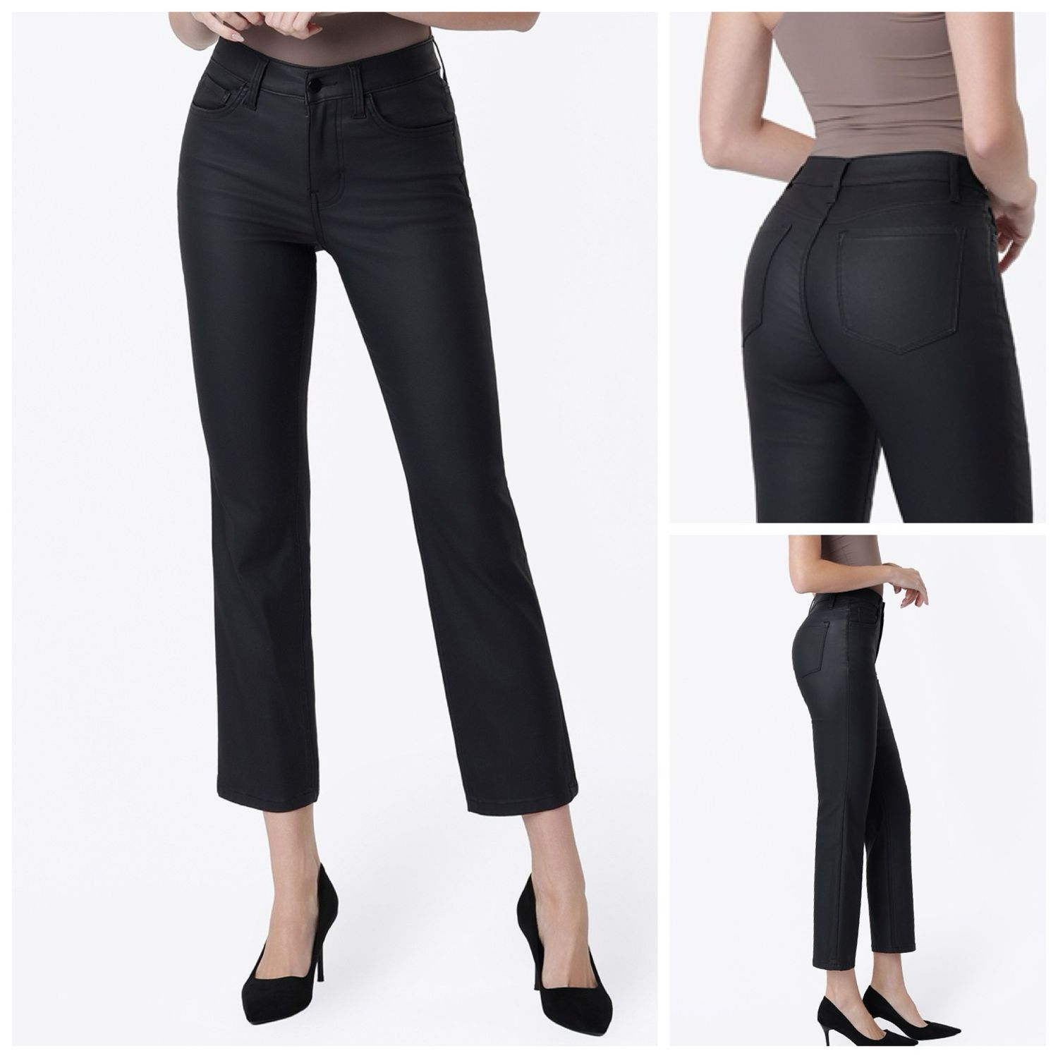 Coated Hi Rise Slim Straight