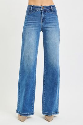 Waist Detail Wide Leg Jean