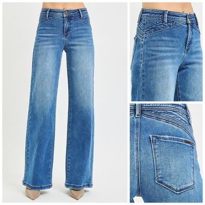 Waist Detail Wide Leg Jean