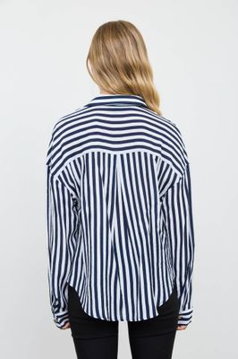 Bella Stripe Woven-Navy