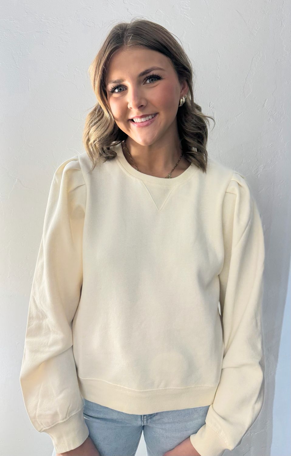 Lanie Puff Sleeve-Cream