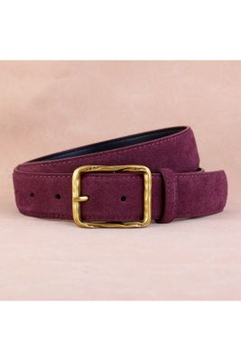 Suede Belt With Brass Buckle