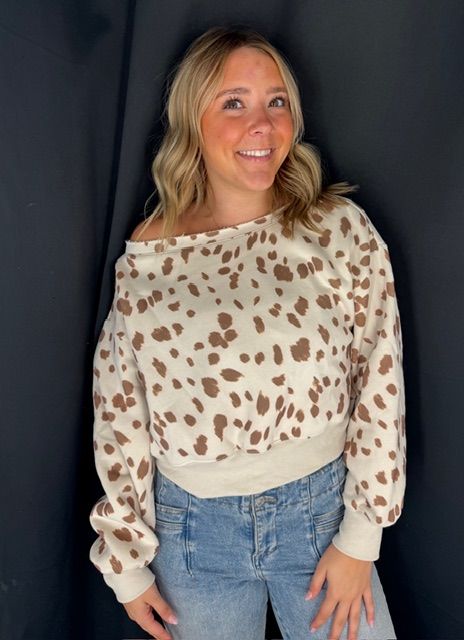 Off Shoulder Cheetah Top