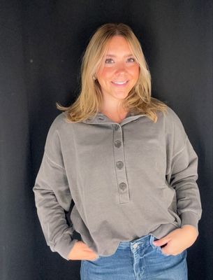 Charcoal Mock Henley