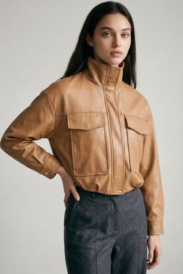 Camel Crop Vegan Jkt