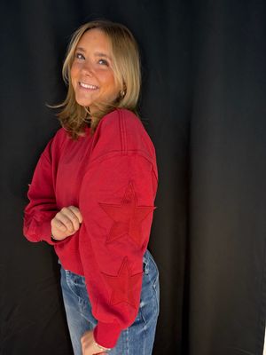 Star Struck Pullover-Red