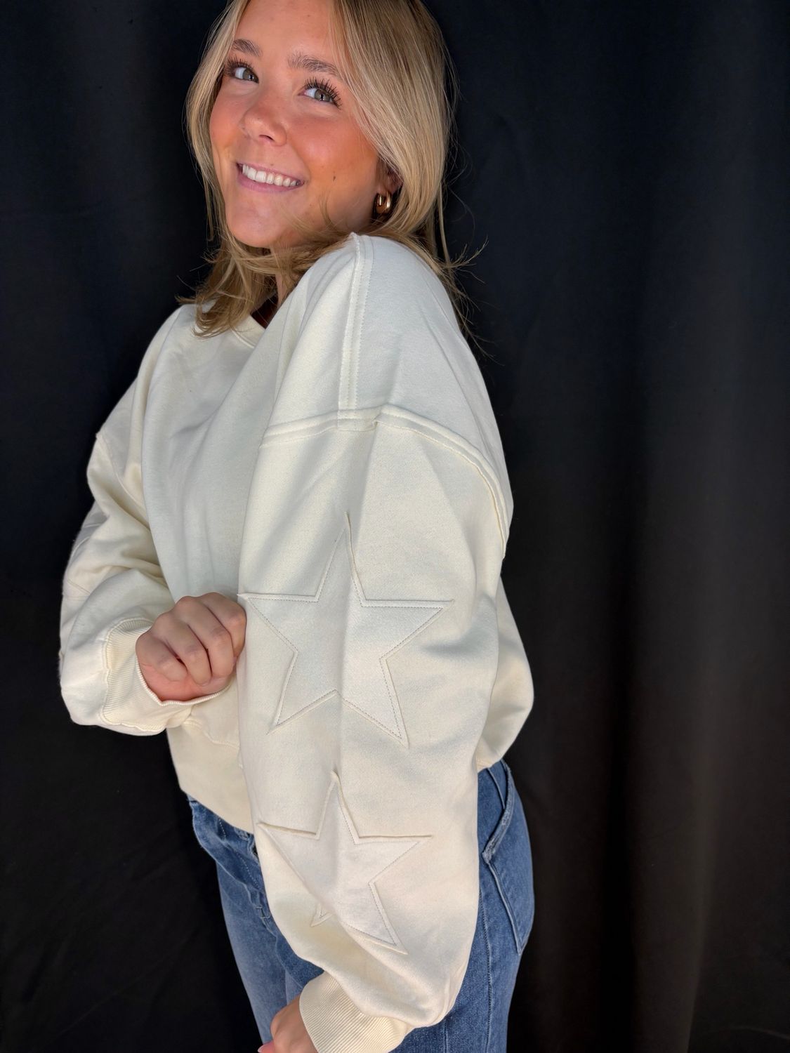 Star Struck Pullover-Cream
