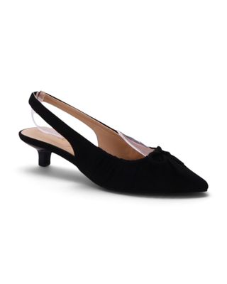 Rouched Kitten Heel-Blk