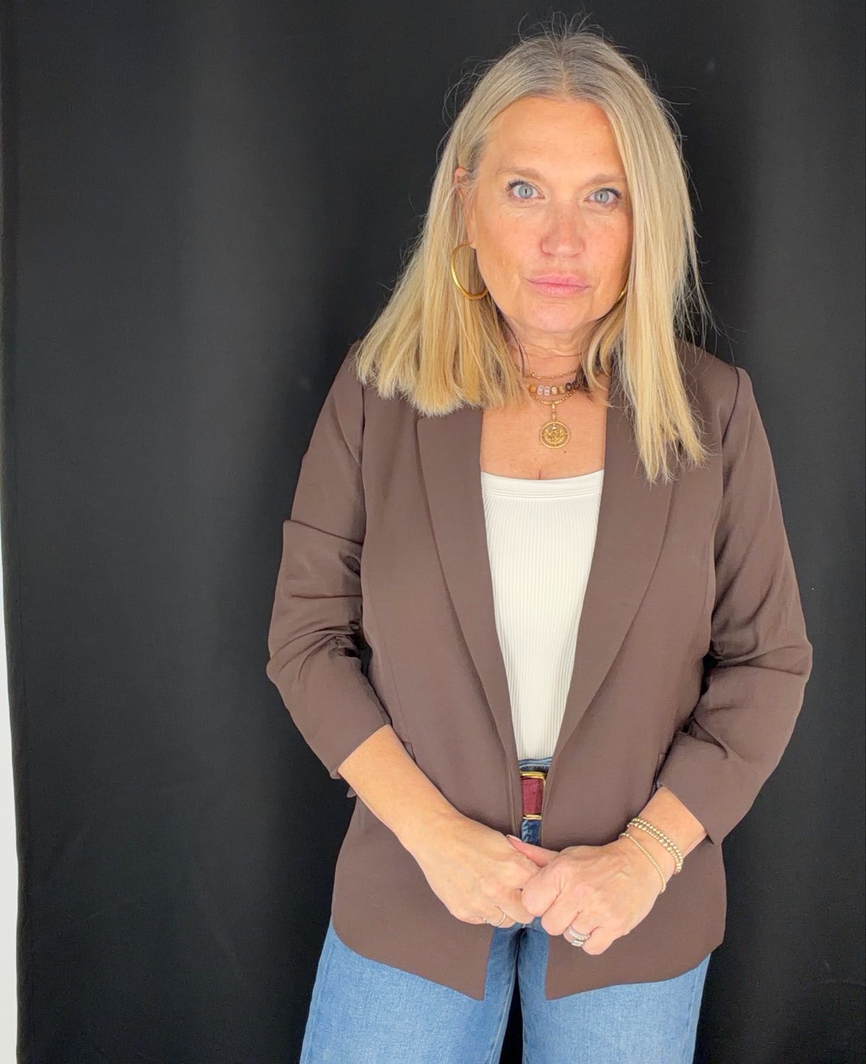 Espresso Rouched Blazer
