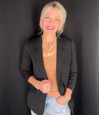 Blk Rouched Blazer