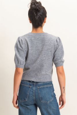 Patricia Puff Sleeve Cardi-Grey