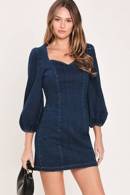 Long Sleeve Denim Mini