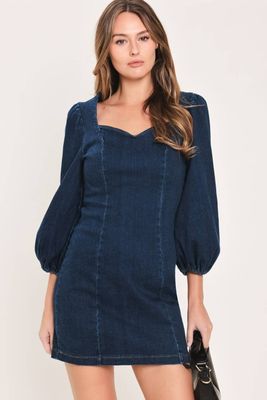 Long Sleeve Denim Mini