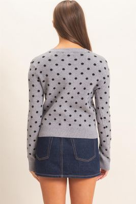 Lt Grey Dotty Cardi