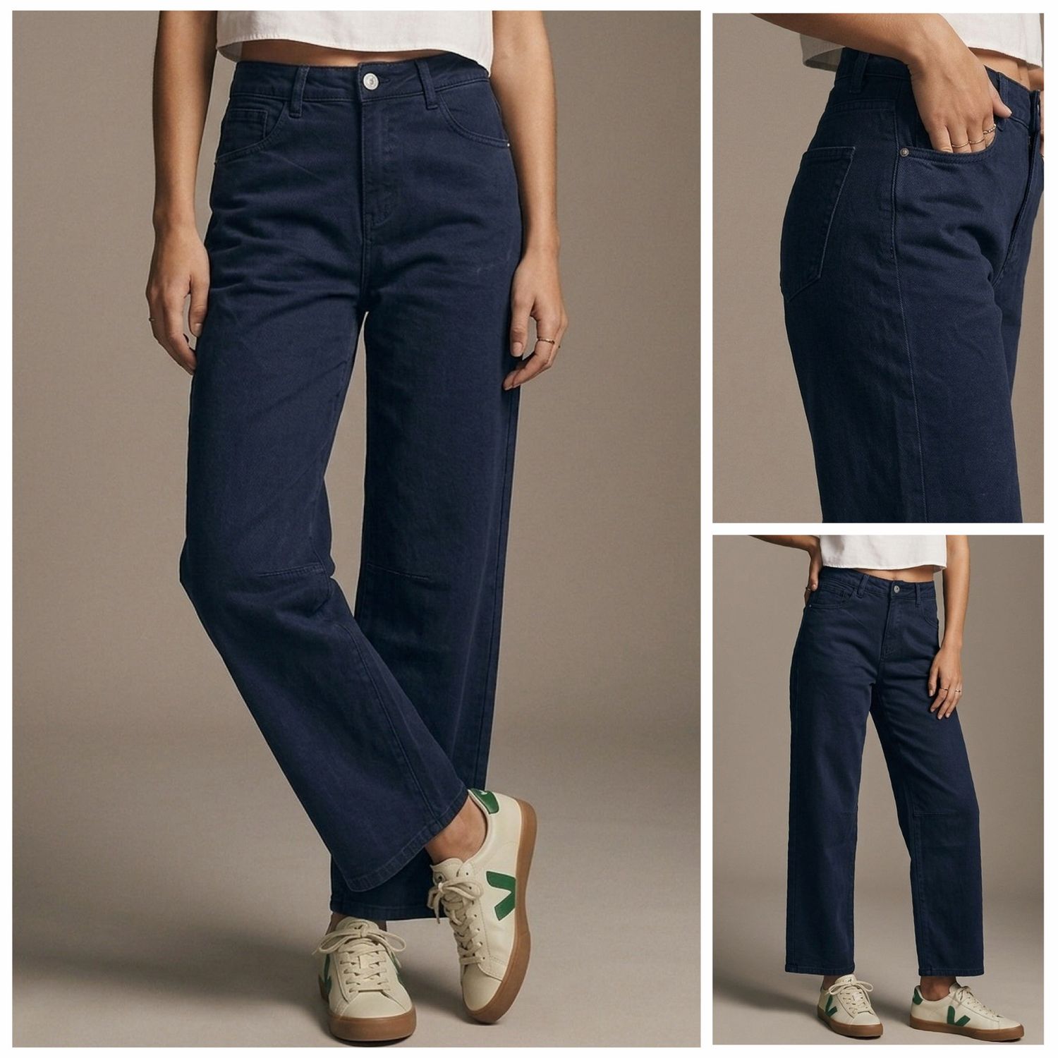 Twill Barrel Jean-Navy