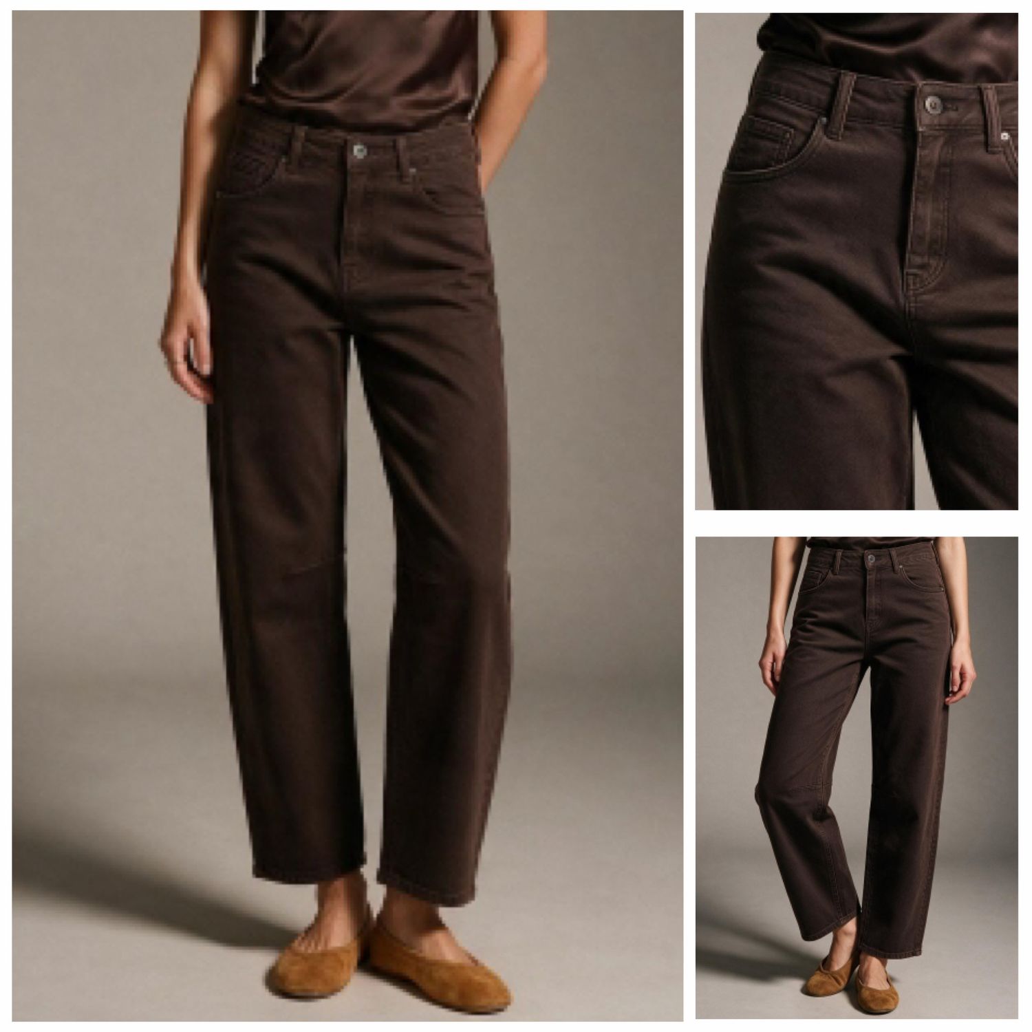 Twill Barrel Jean-Choc