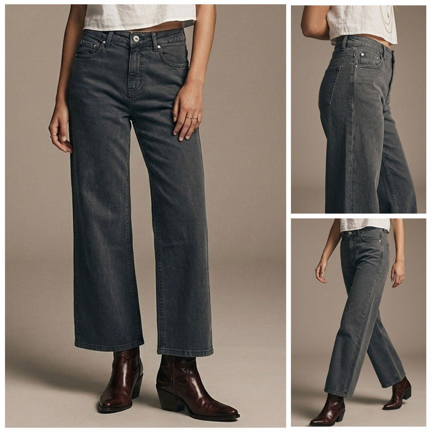 Washed Grey Wide Leg