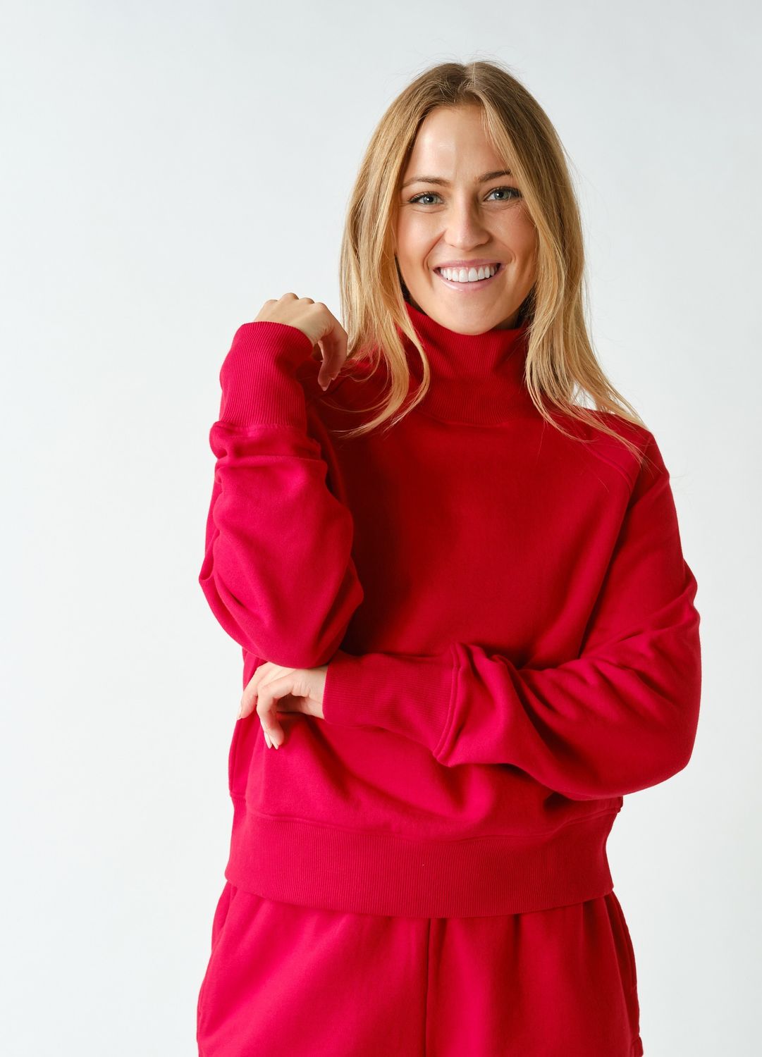Macy Mock Neck-Red
