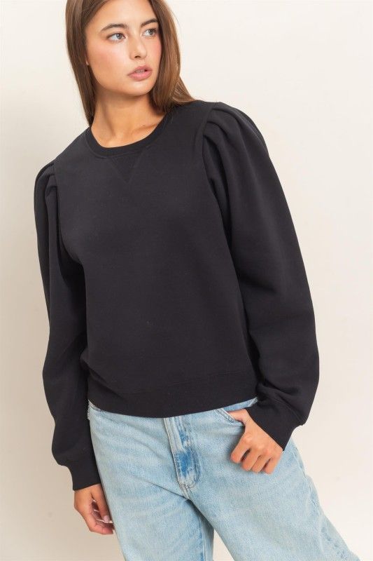 Lanie Puff Sleeve-Black