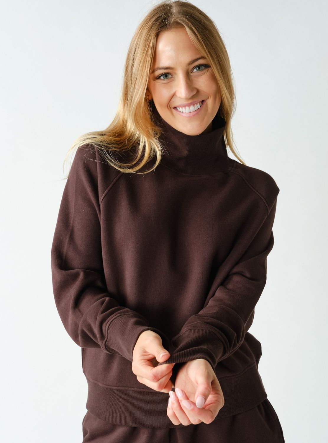 Macy Mock Neck-Choc