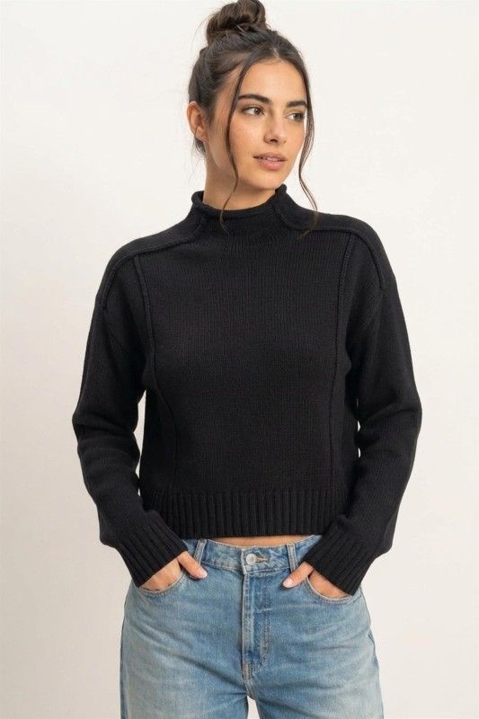Kris Mockneck Sweater-Blk