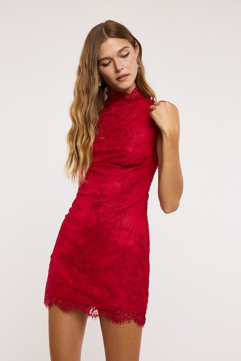 Lacie Bodycon Dress-Red