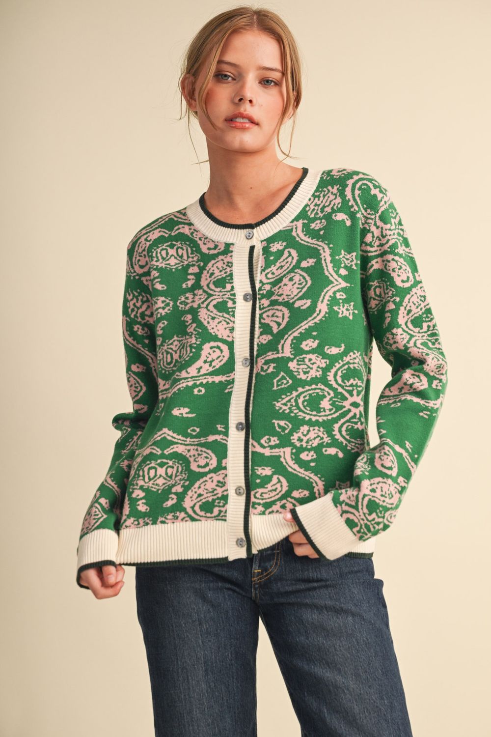 Paisley Cardi-Green