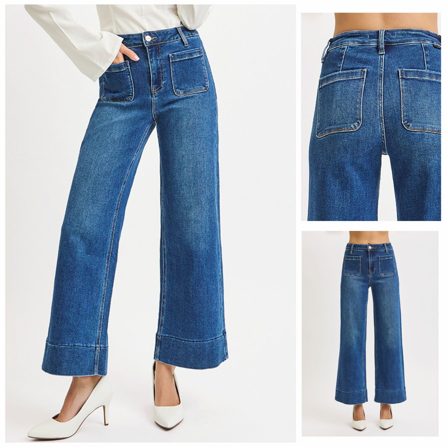 Sadie Hi Rise Patch Jean-Dk