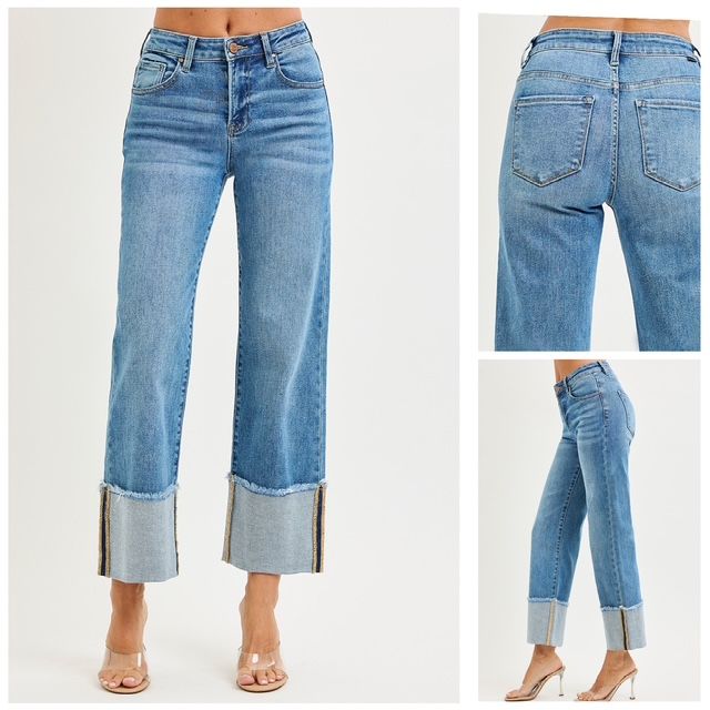 Laila Mid Rise Cuff Jean