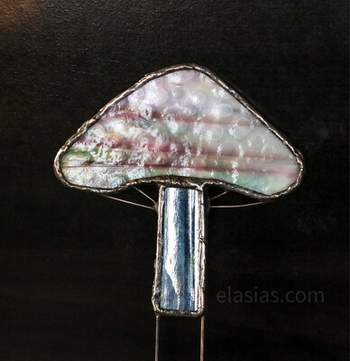 Cloudy Rainbow Stained Glass Mushroom