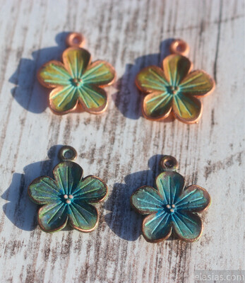Copper Dogwood Flower Charms