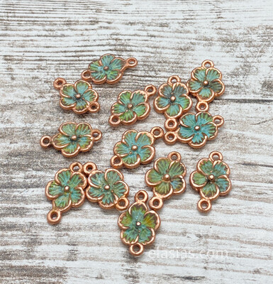 Copper Flower Connector Charms