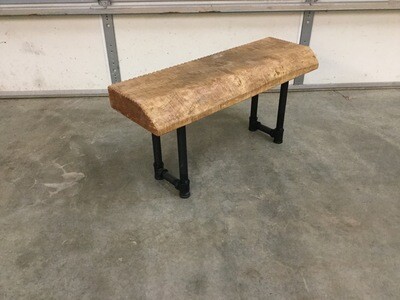 2057 Curly Maple Live Edge Porch Bench $249.99