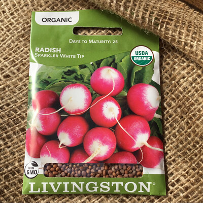 (Seed) Organic Radish Sparkler White Tip $3.79