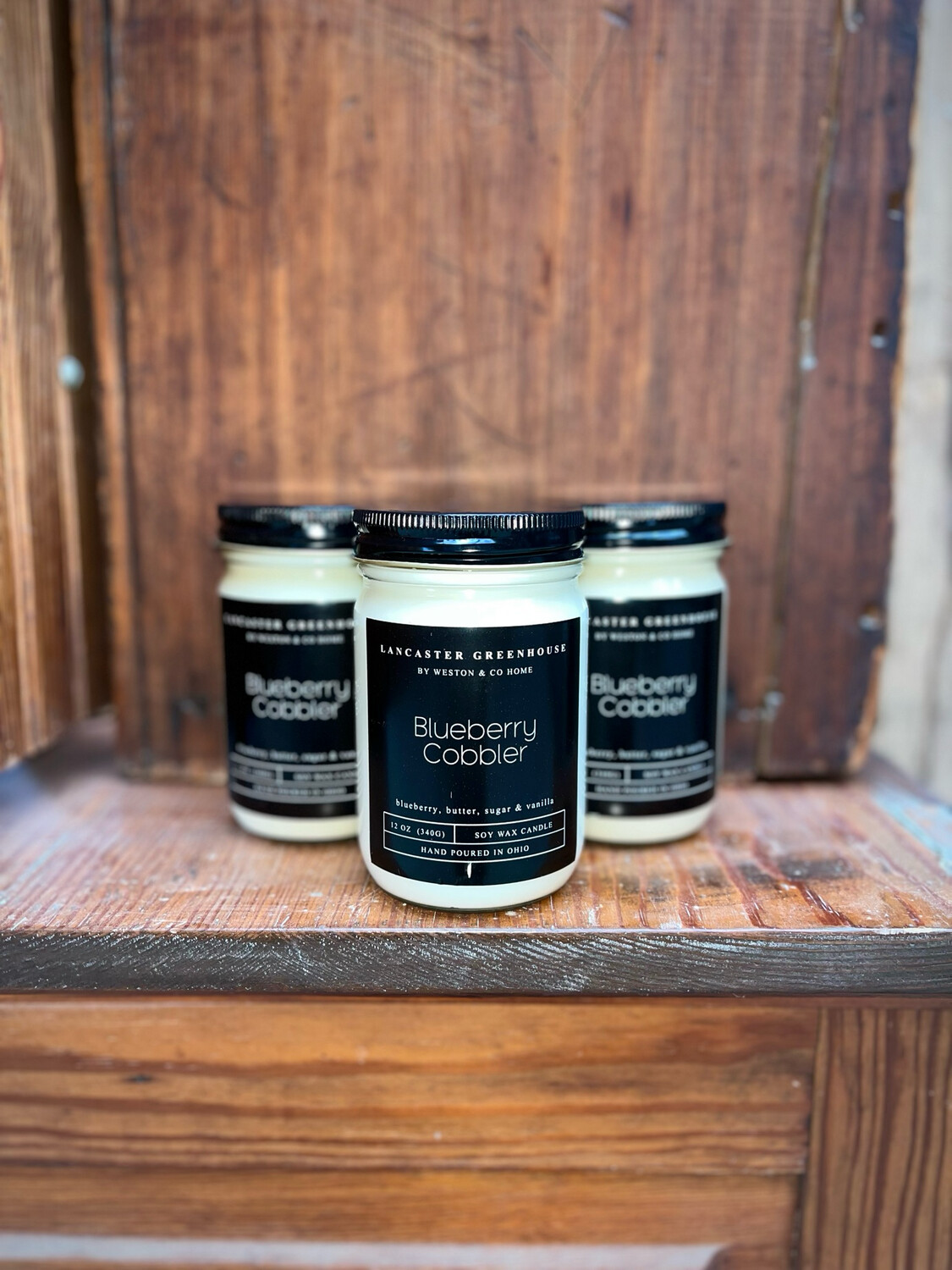 Soy Candle Blueberry Cobbler Scent (10 oz jar) $16.50 Soy Candle Blueberry Cobbler Scent (10 oz jar) $16.50