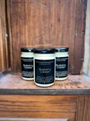 Soy Candle Blueberry Cobbler Scent (10 oz jar) $16.50