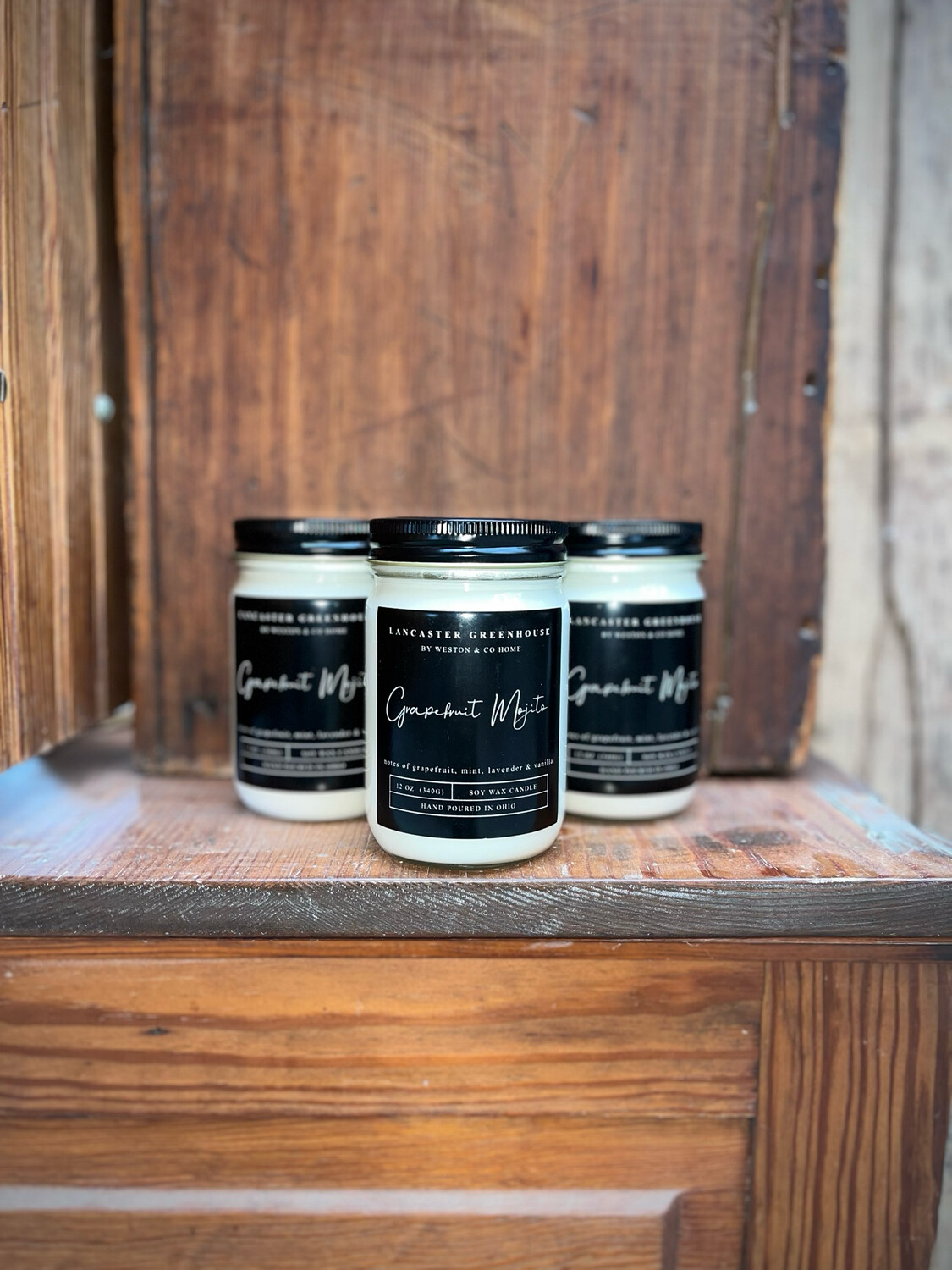 Soy Candle Grapefruit Mojito Scent (12 oz jar) $16.50